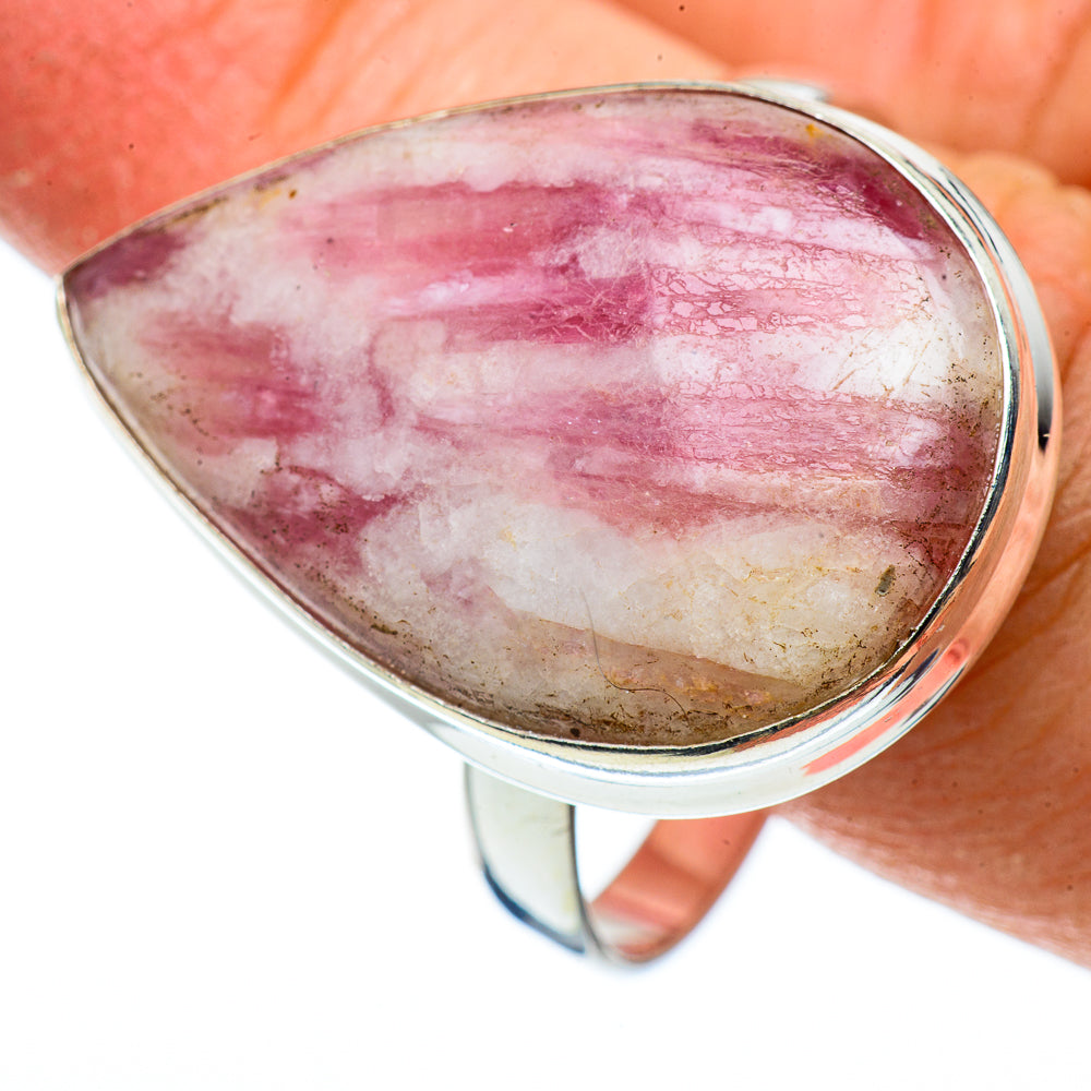 Pink Tourmaline In Quartz Rings handcrafted by Anasilvercos - RING43009