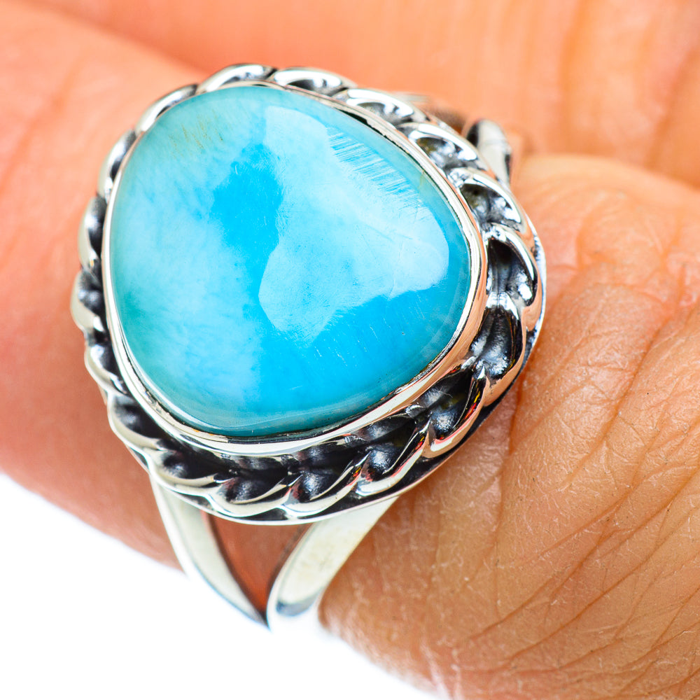 Larimar Rings handcrafted by Anasilvercos - RING43122