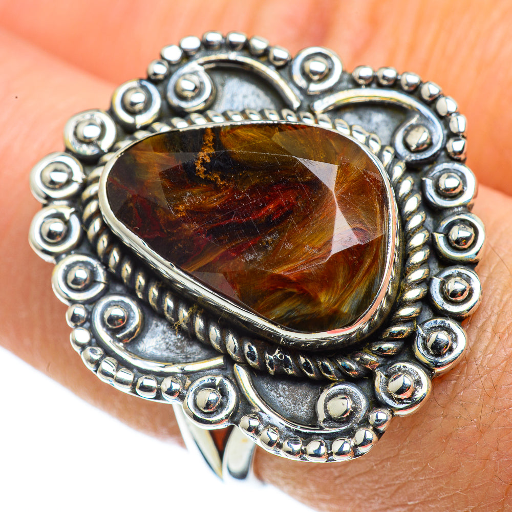 Golden Pietersite Rings handcrafted by Anasilvercos - RING43128