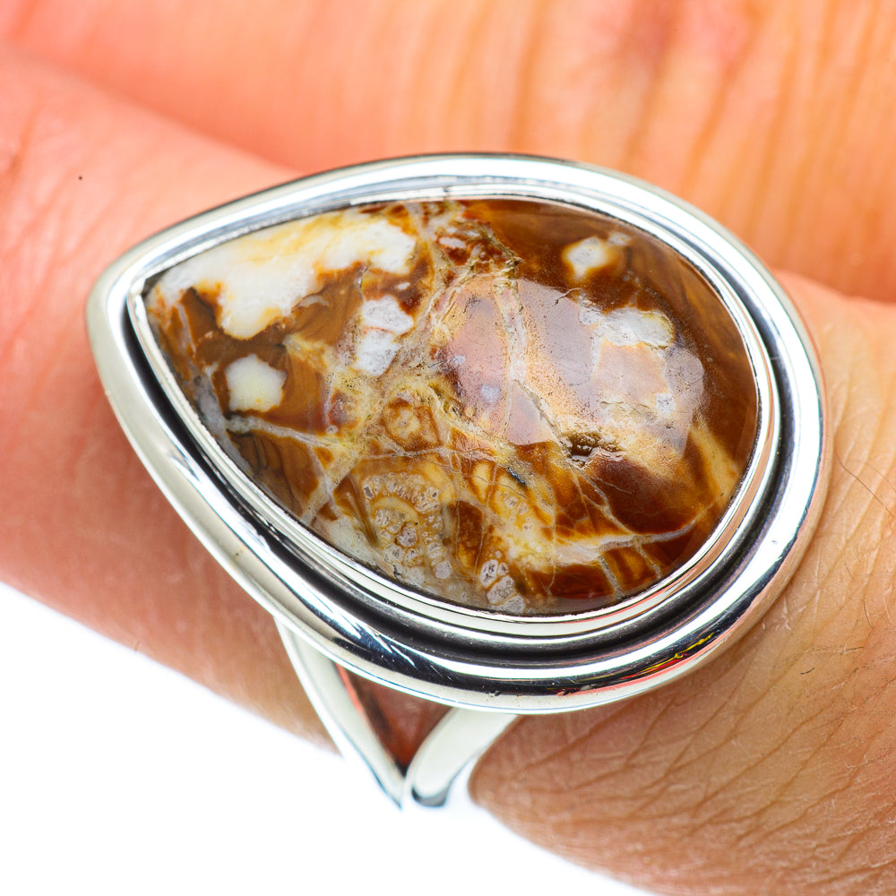 Peanut Wood Jasper Rings handcrafted by Anasilvercos - RING43181