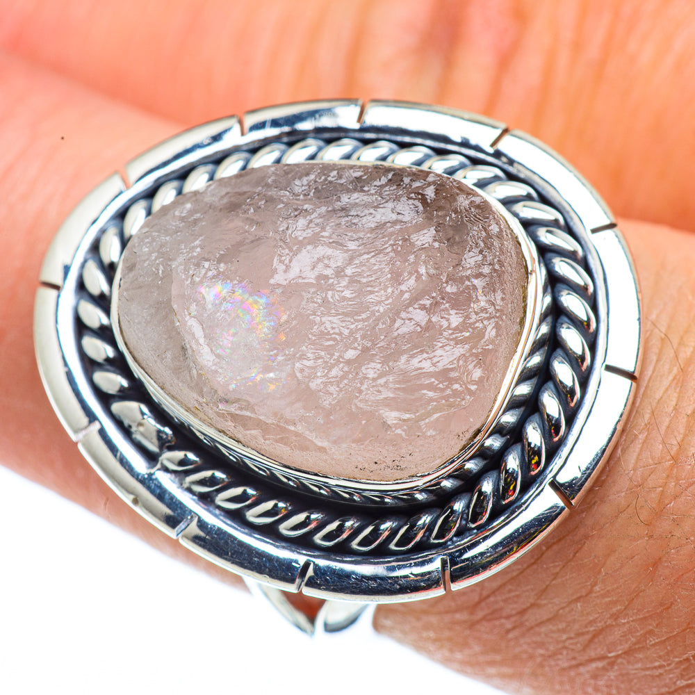 Rose Quartz Rings handcrafted by Anasilvercos - RING43186