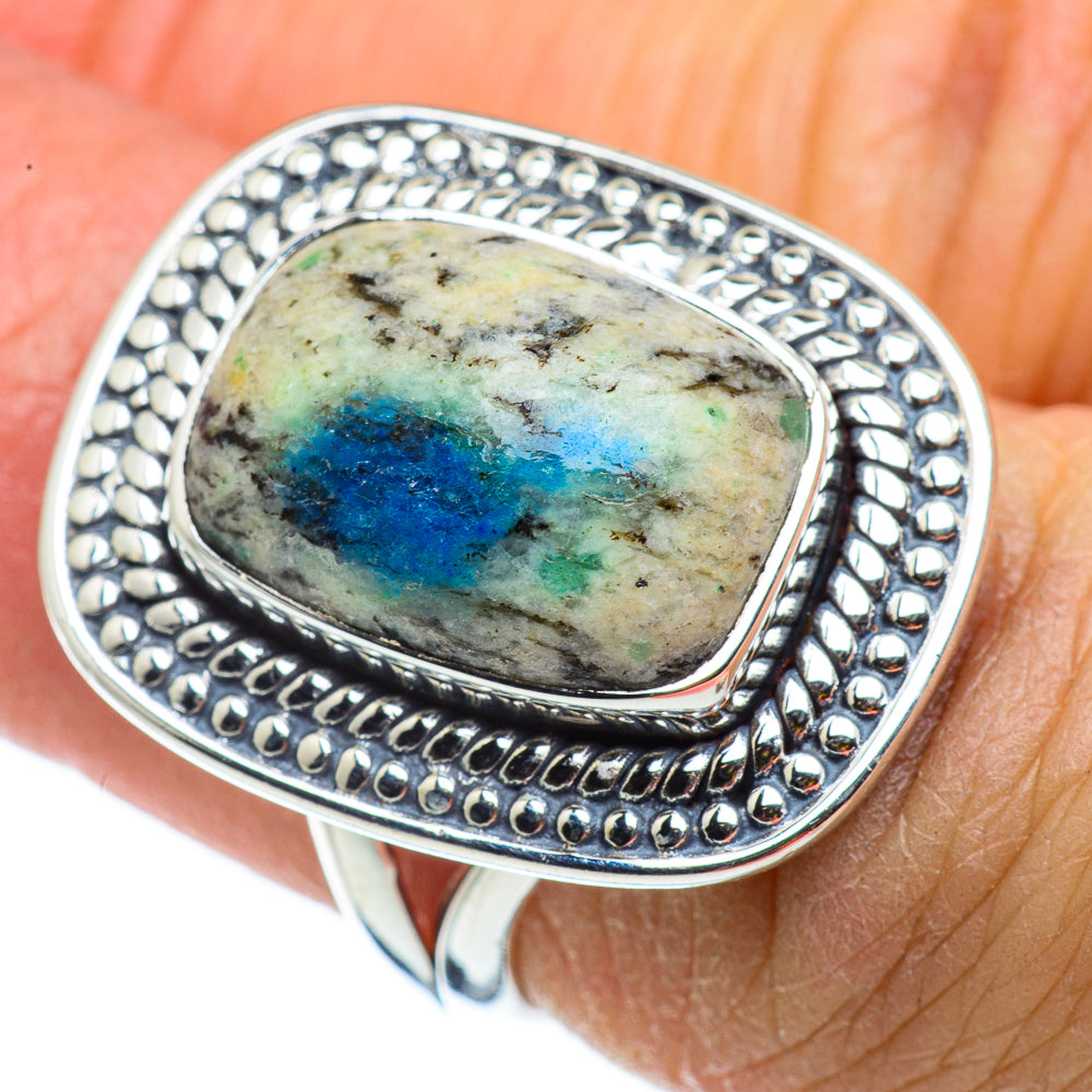 K2 Blue Azurite Rings handcrafted by Anasilvercos - RING43199
