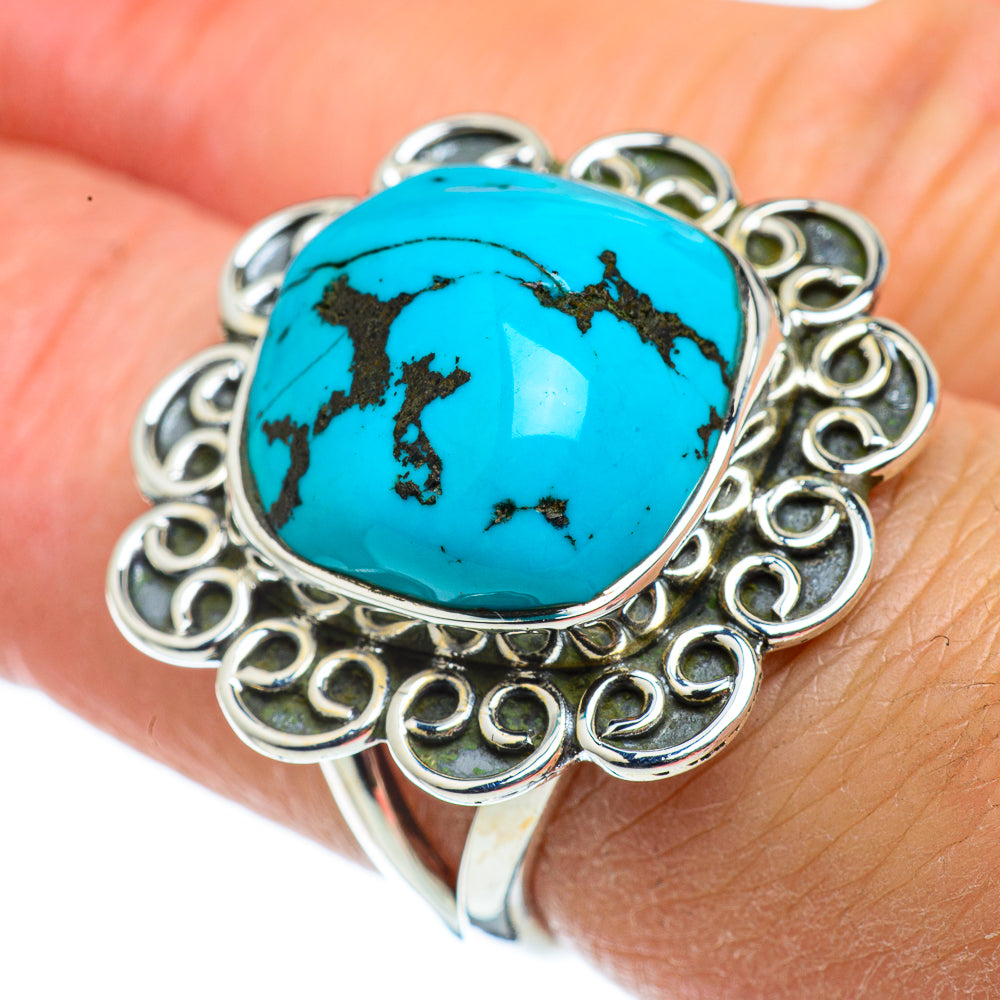 Tibetan Turquoise Rings handcrafted by Anasilvercos - RING43227