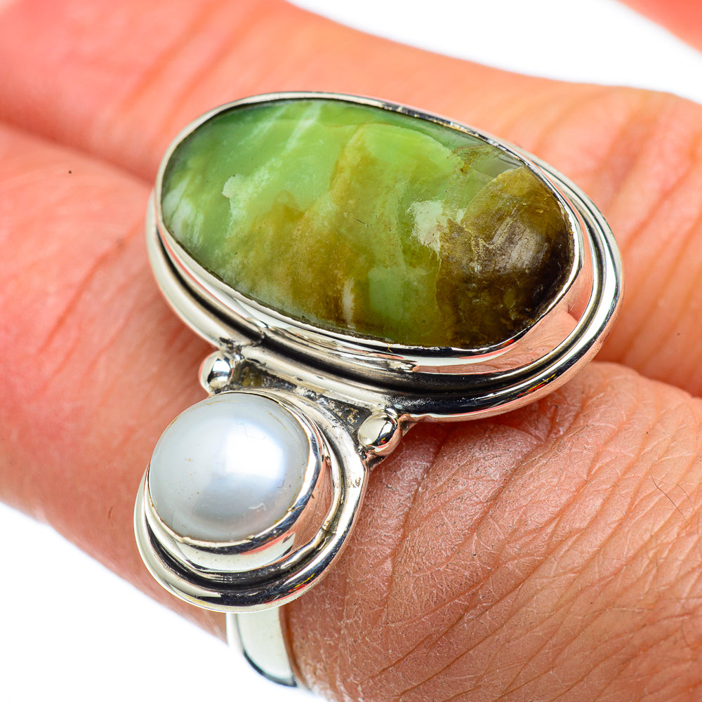 Australian Green Opal Rings handcrafted by Anasilvercos - RING43270