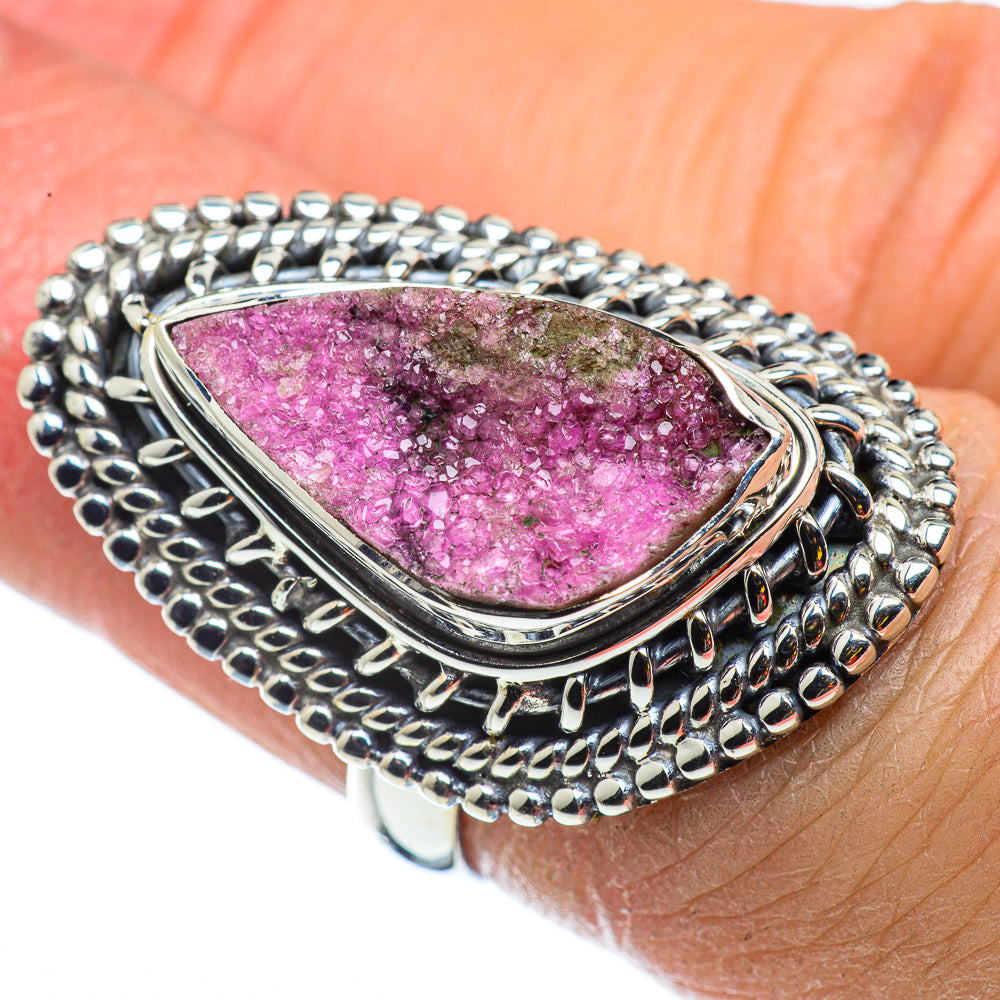 Ruby Fuchsite Druzy Rings handcrafted by Anasilvercos - RING43312