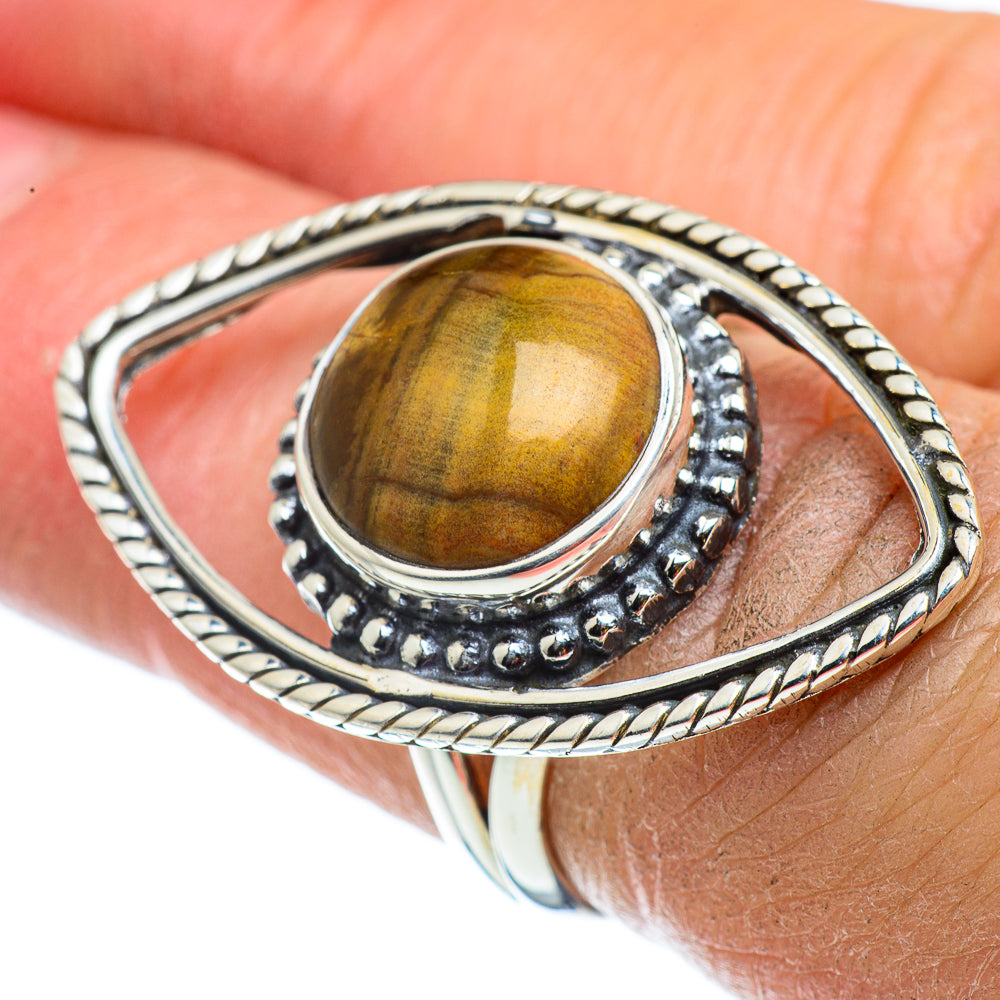 Tiger Eye Rings handcrafted by Anasilvercos - RING43322