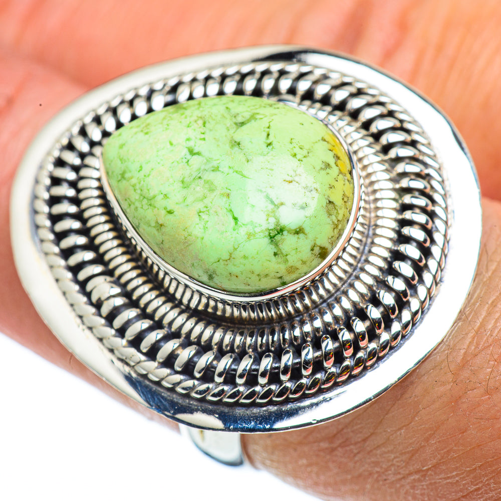 Lemon Chrysoprase Rings handcrafted by Anasilvercos - RING43350