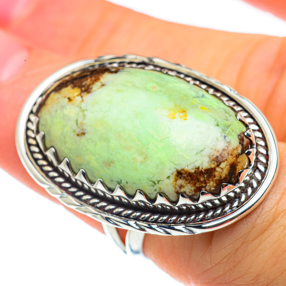Lemon Chrysoprase Rings handcrafted by Anasilvercos - RING43394