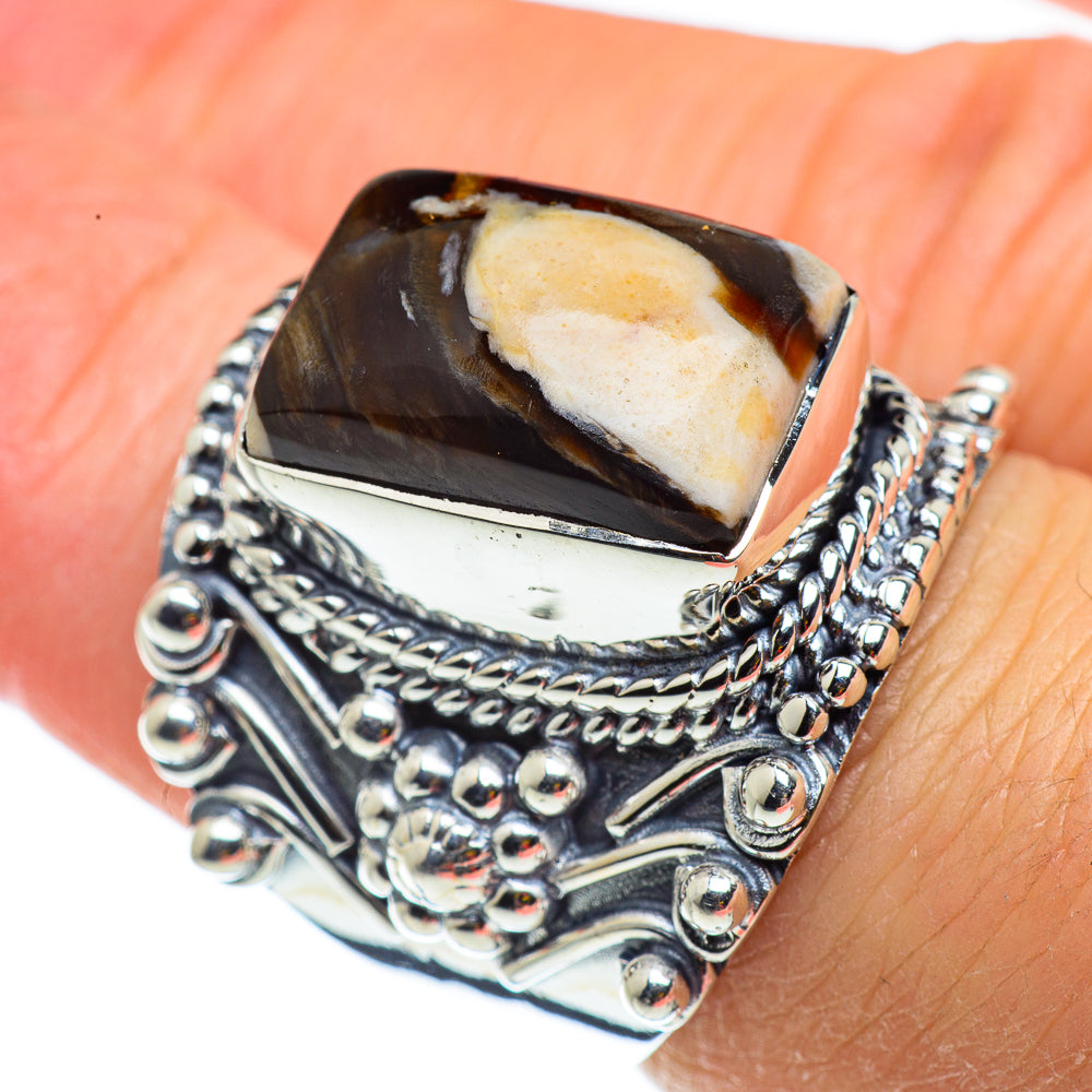 Peanut Wood Jasper Rings handcrafted by Anasilvercos - RING43437