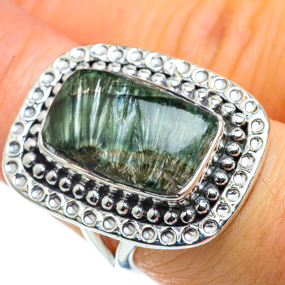 Seraphinite Rings handcrafted by Anasilvercos - RING43492