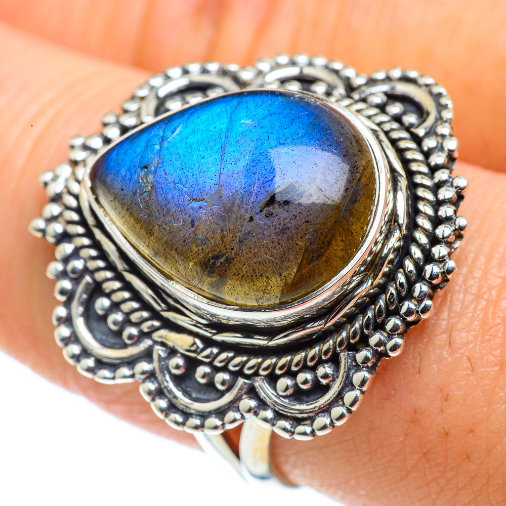 Labradorite Rings handcrafted by Anasilvercos - RING43523