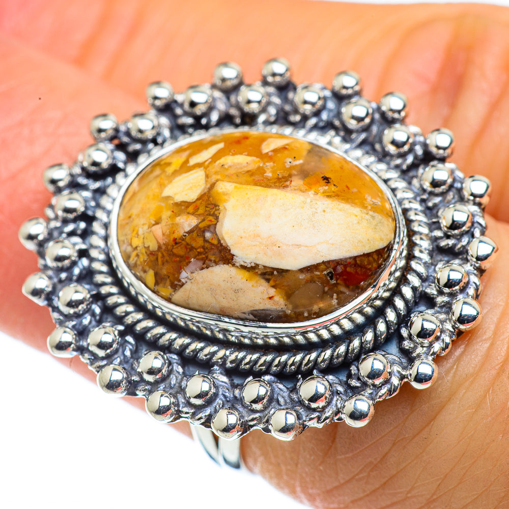 Brecciated Mookaite Rings handcrafted by Anasilvercos - RING43557