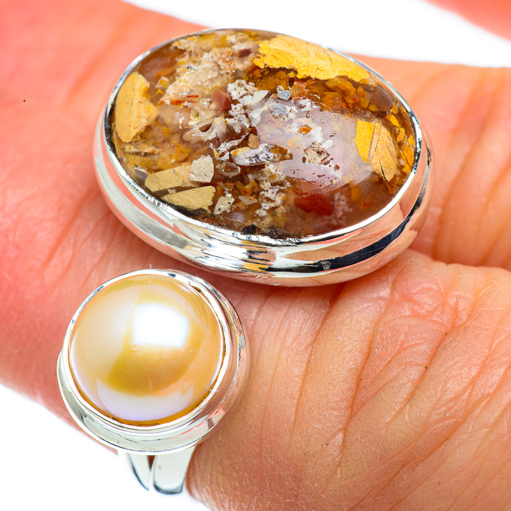 Brecciated Mookaite Rings handcrafted by Anasilvercos - RING43585