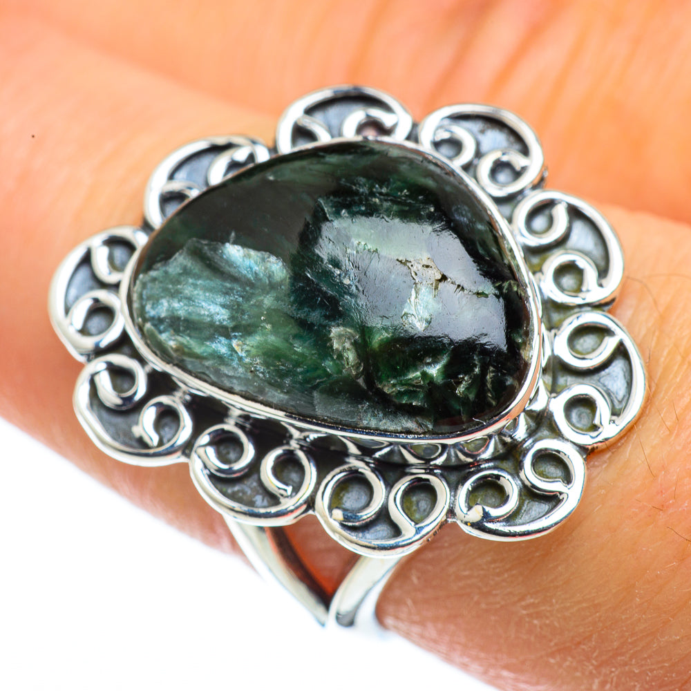 Seraphinite Rings handcrafted by Anasilvercos - RING43628