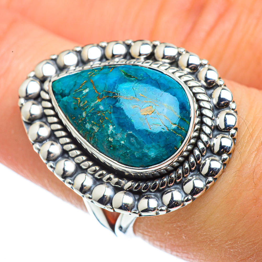 Chrysocolla Rings handcrafted by Anasilvercos - RING43684