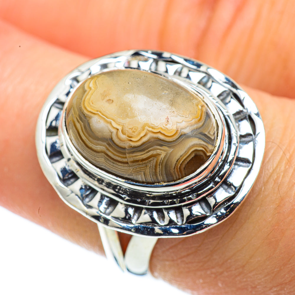 Laguna Lace Agate Rings handcrafted by Anasilvercos - RING43694