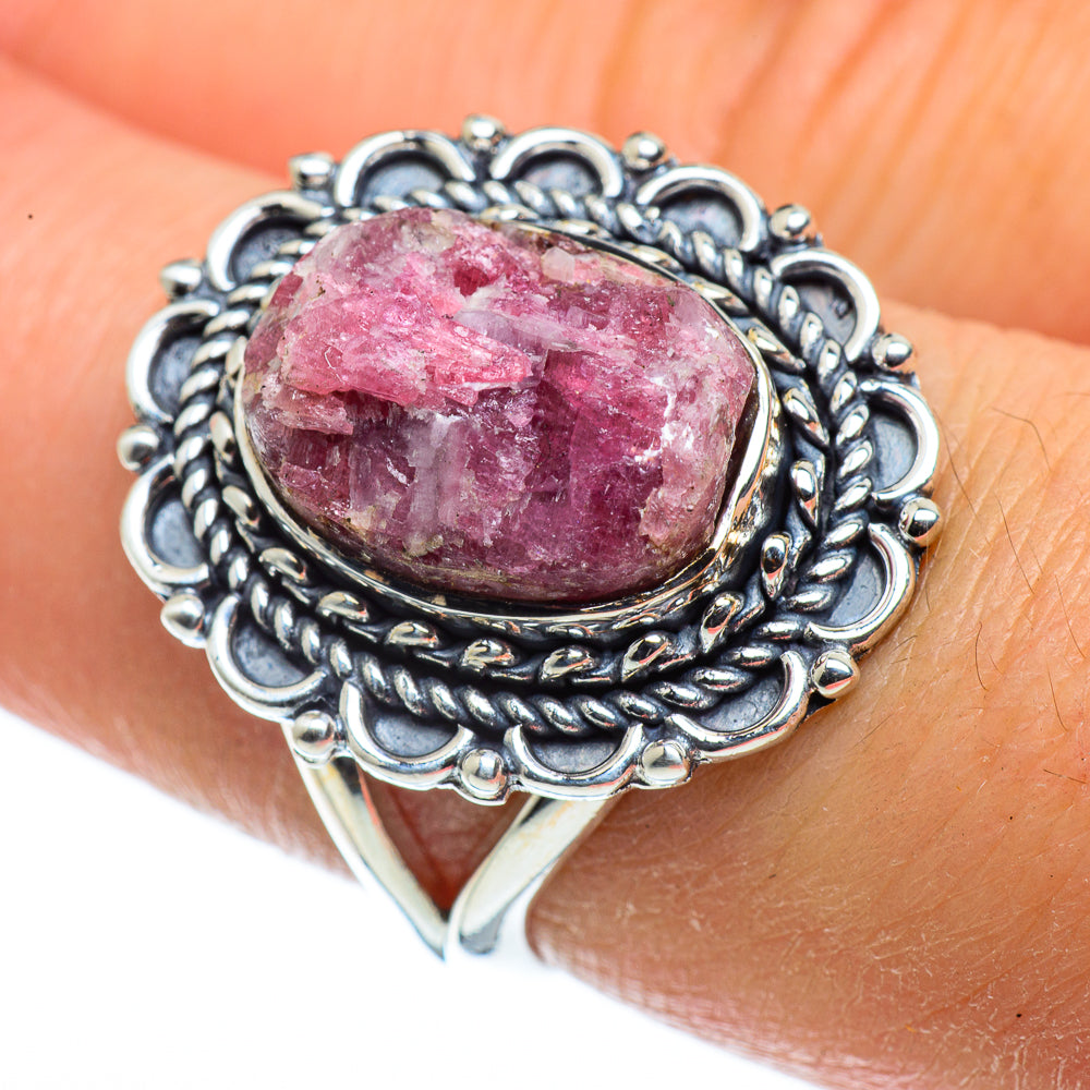 Pink Tourmaline In Quartz Rings handcrafted by Anasilvercos - RING43724