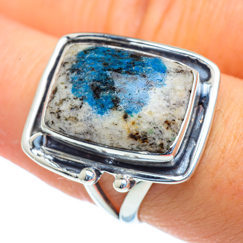 K2 Blue Azurite Rings handcrafted by Anasilvercos - RING43891