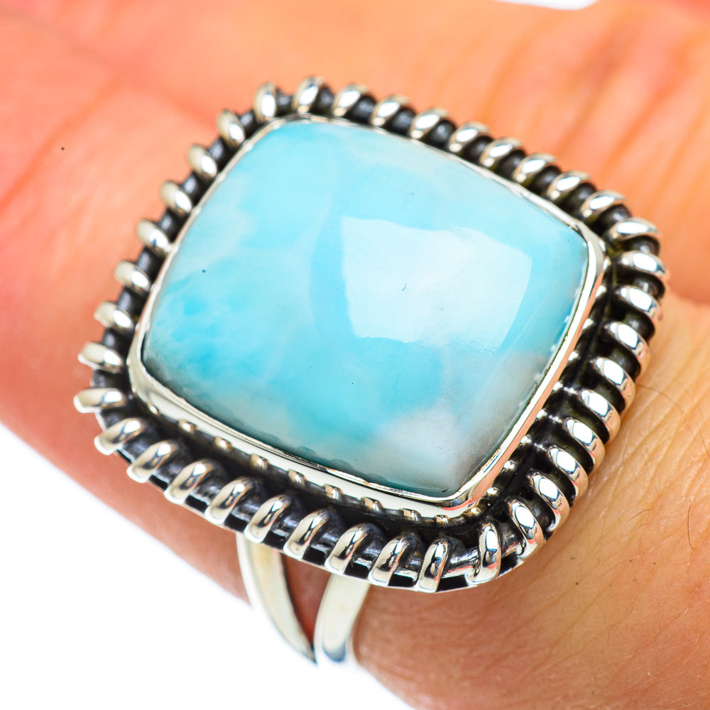 Larimar Rings handcrafted by Anasilvercos - RING43967