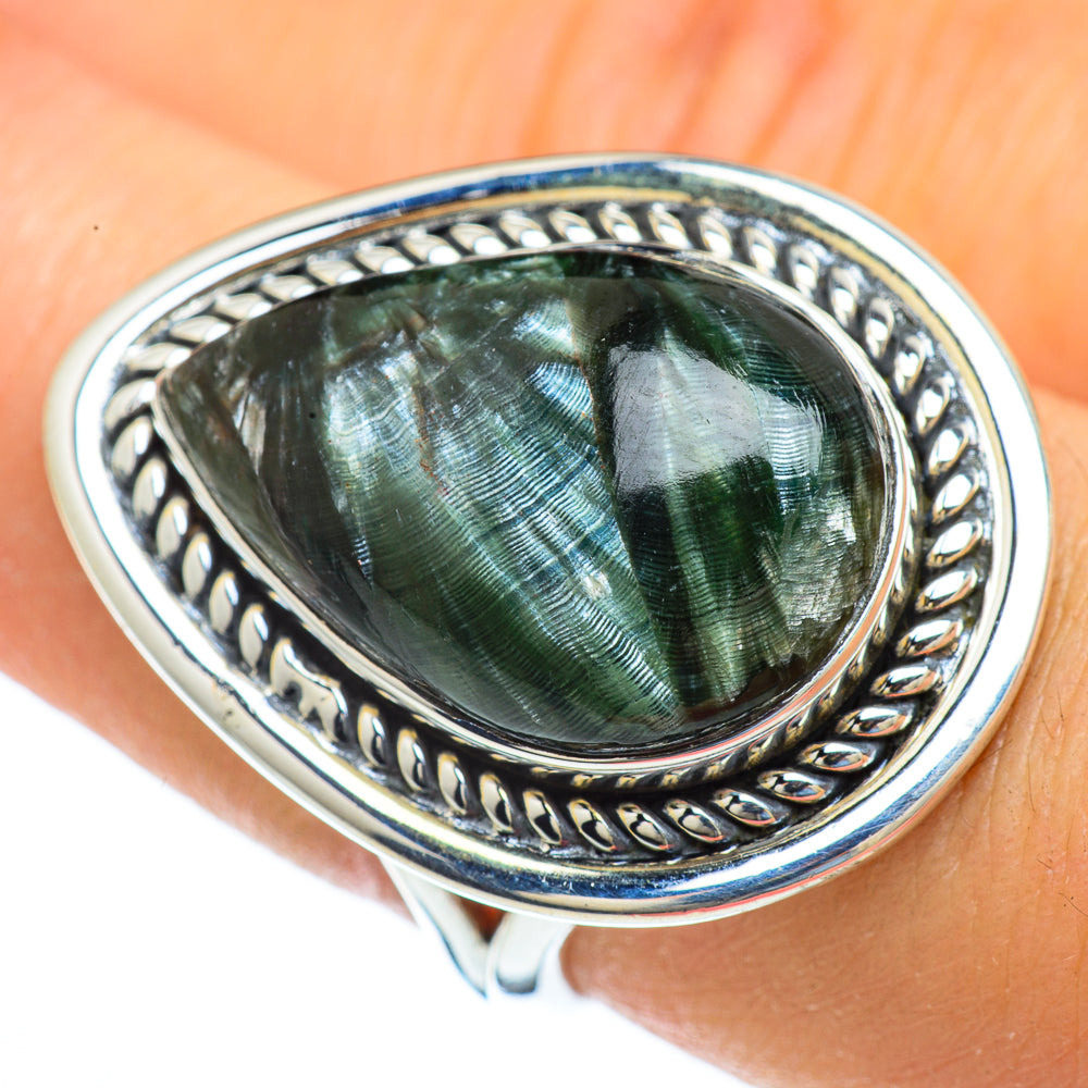 Seraphinite Rings handcrafted by Anasilvercos - RING43996