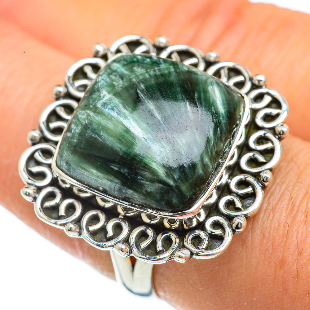 Seraphinite Rings handcrafted by Anasilvercos - RING44070