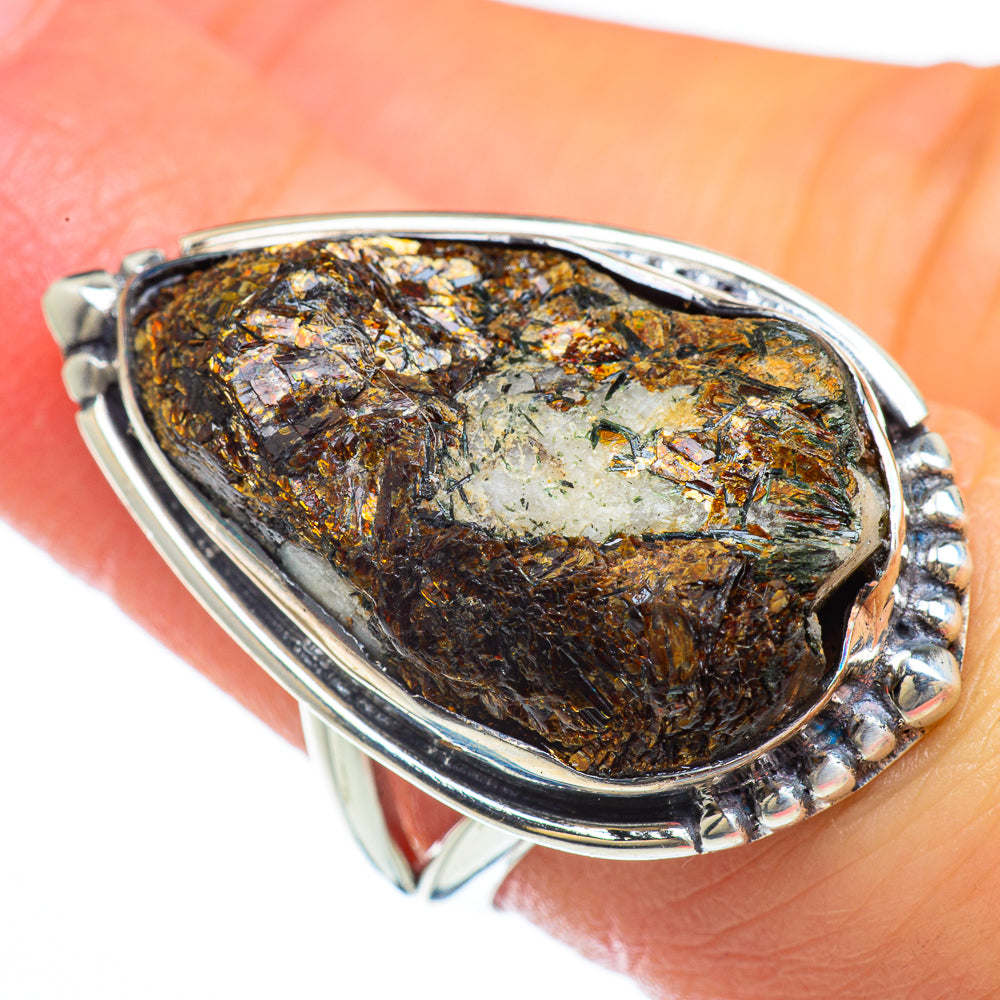 Pyrite Agate Rings handcrafted by Anasilvercos - RING44076