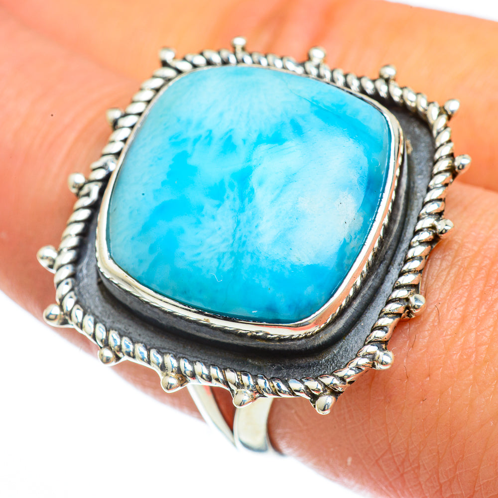 Larimar Rings handcrafted by Anasilvercos - RING44204