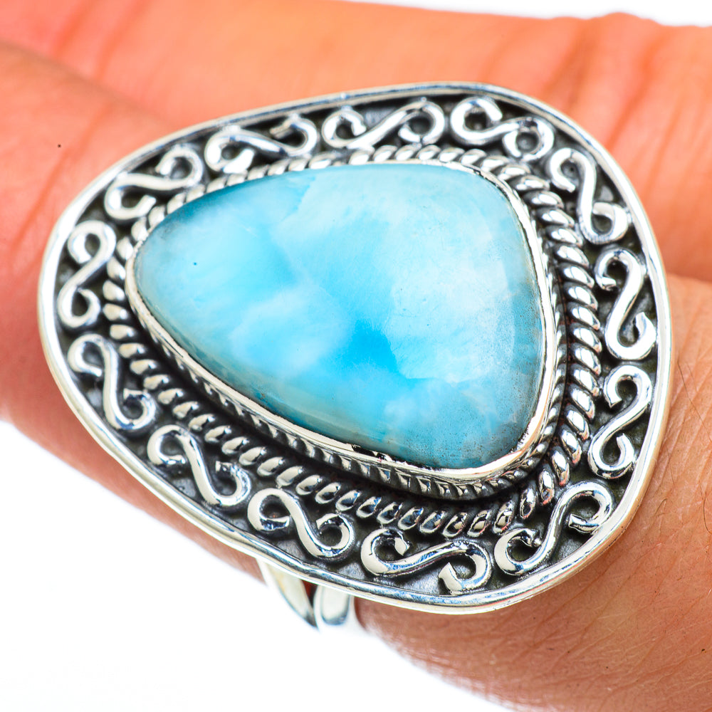 Larimar Rings handcrafted by Anasilvercos - RING44241