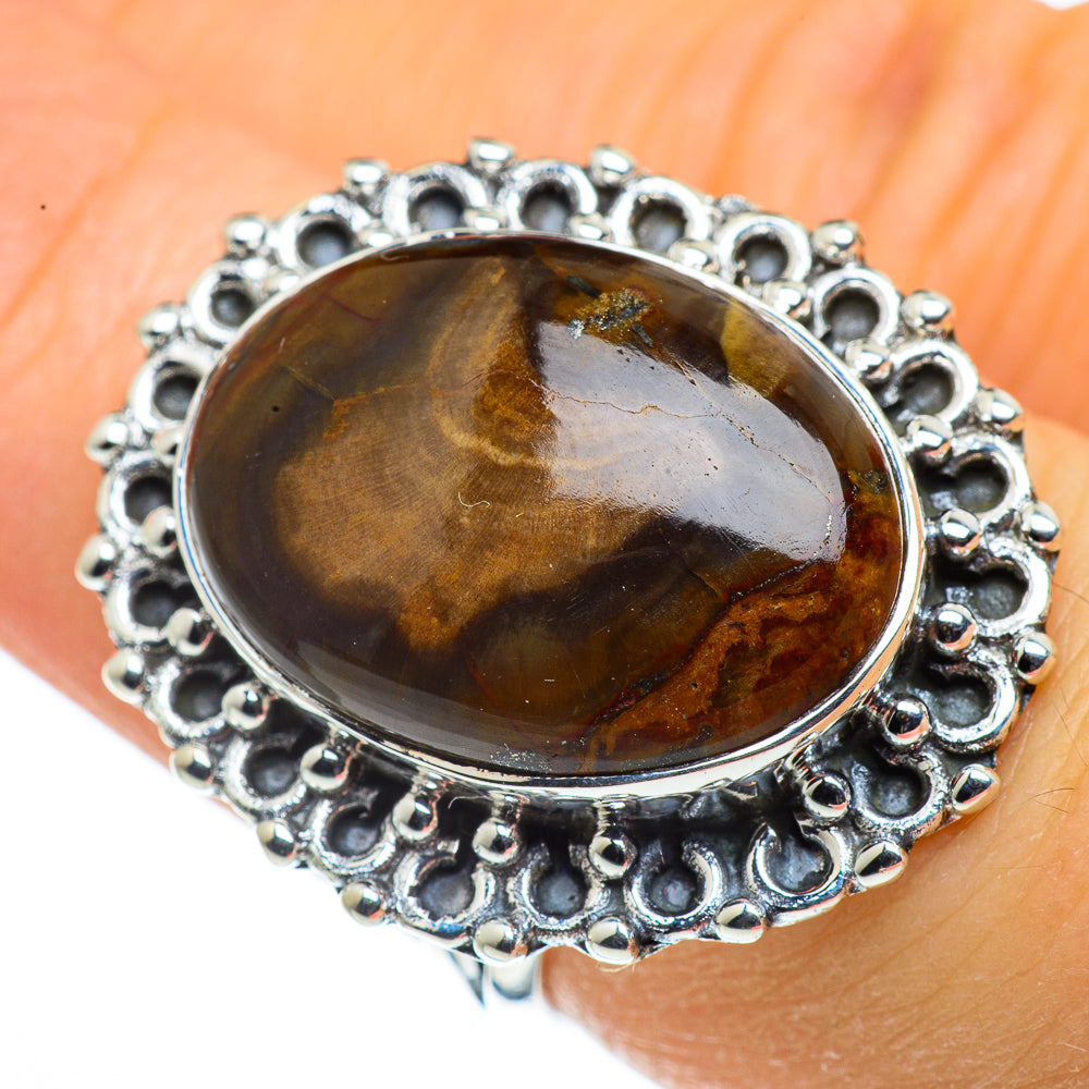 Petrified Wood Rings handcrafted by Anasilvercos - RING44298