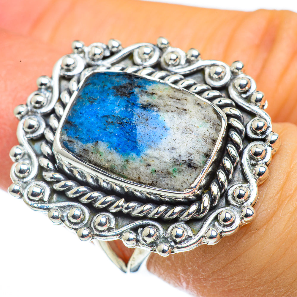 K2 Blue Azurite Rings handcrafted by Anasilvercos - RING44321
