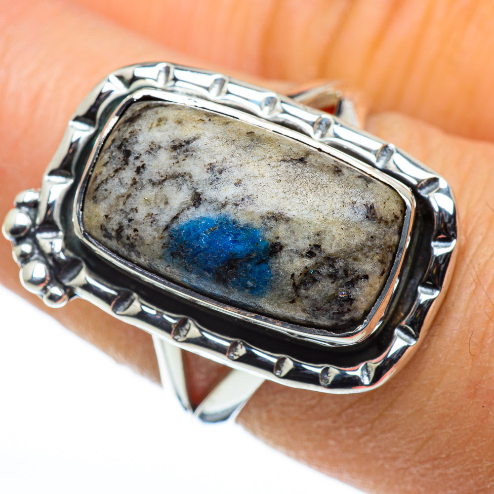 K2 Blue Azurite Rings handcrafted by Anasilvercos - RING44399