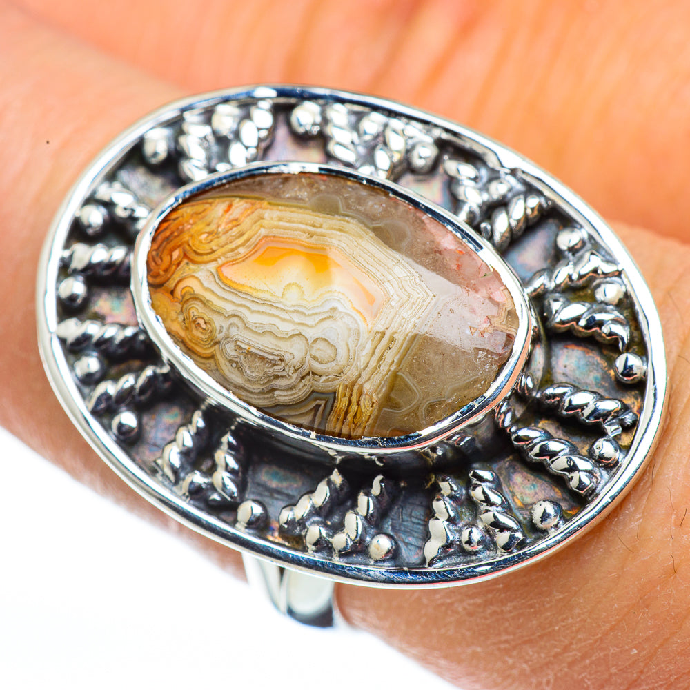 Laguna Lace Agate Rings handcrafted by Anasilvercos - RING44414