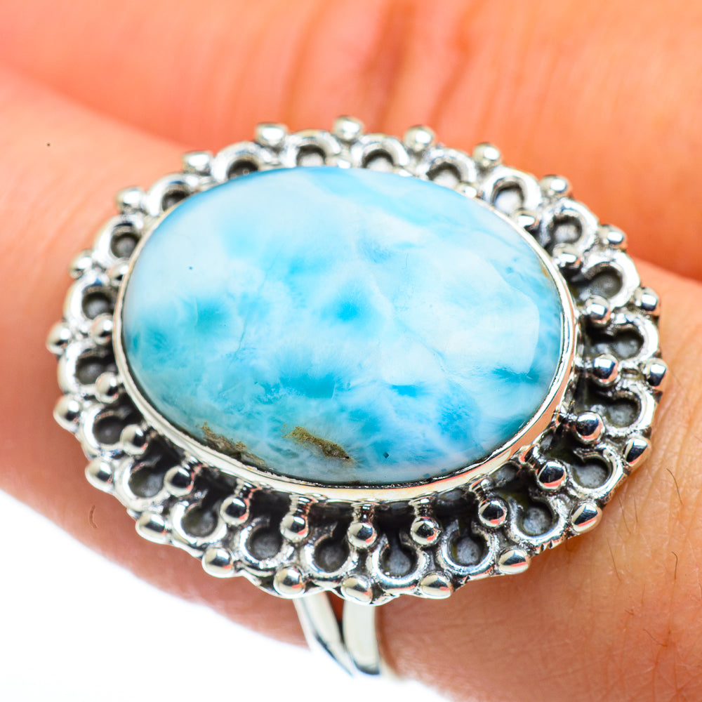 Larimar Rings handcrafted by Anasilvercos - RING44456