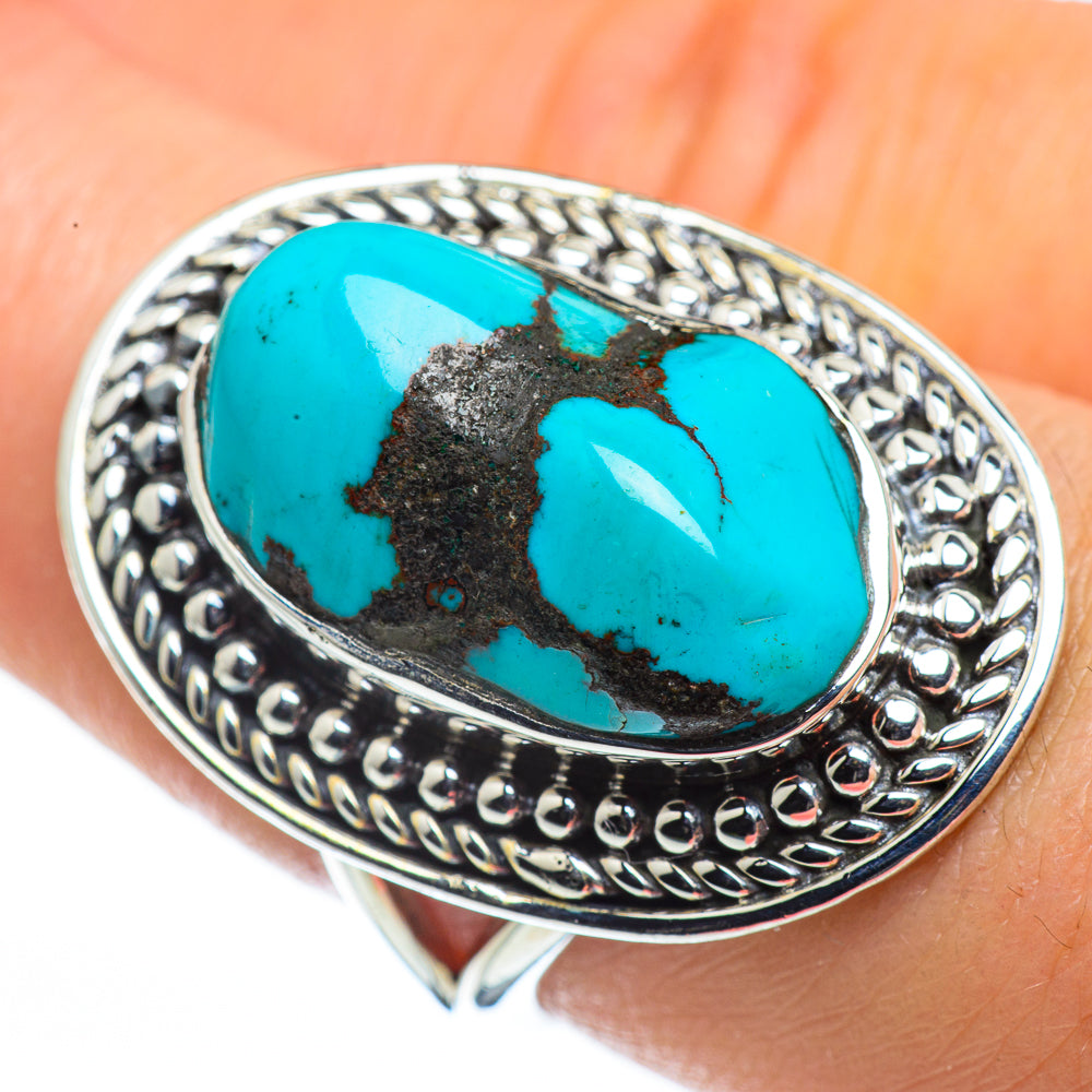 Tibetan Turquoise Rings handcrafted by Anasilvercos - RING44475
