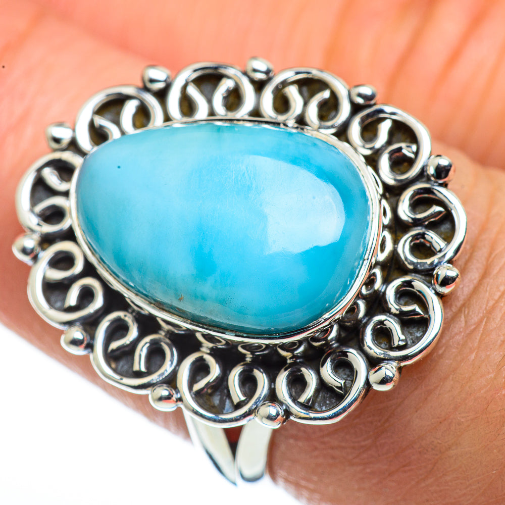 Larimar Rings handcrafted by Anasilvercos - RING44553