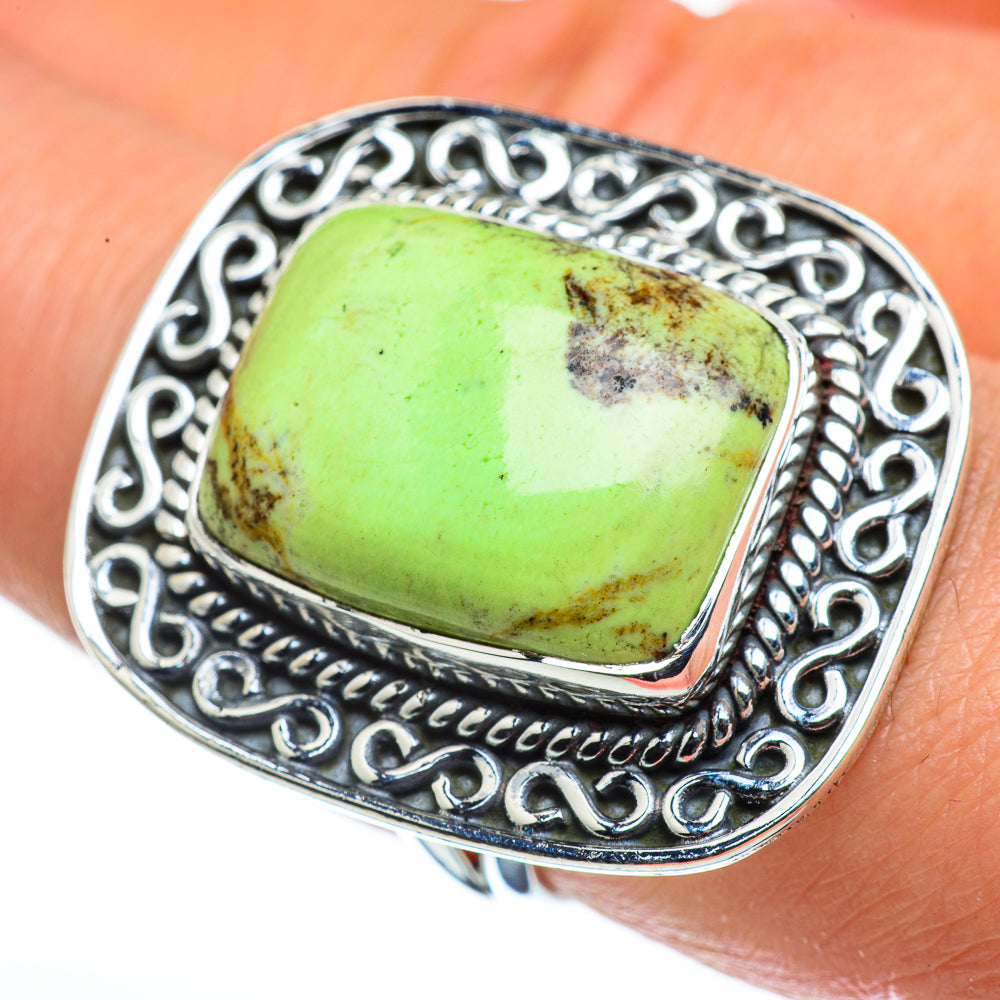 Lemon Chrysoprase Rings handcrafted by Anasilvercos - RING44597