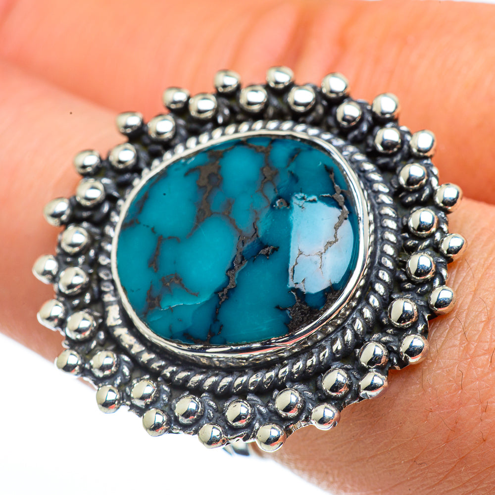 Tibetan Turquoise Rings handcrafted by Anasilvercos - RING44604