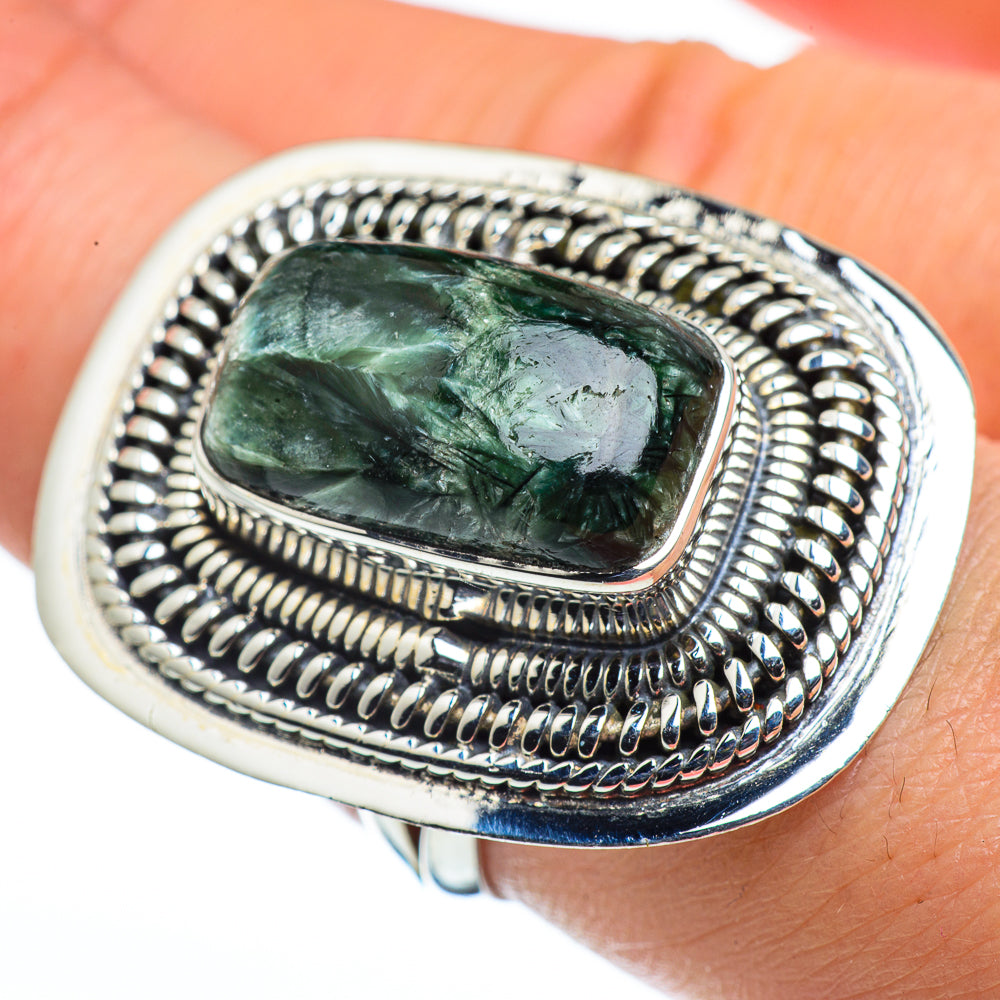 Seraphinite Rings handcrafted by Anasilvercos - RING44609