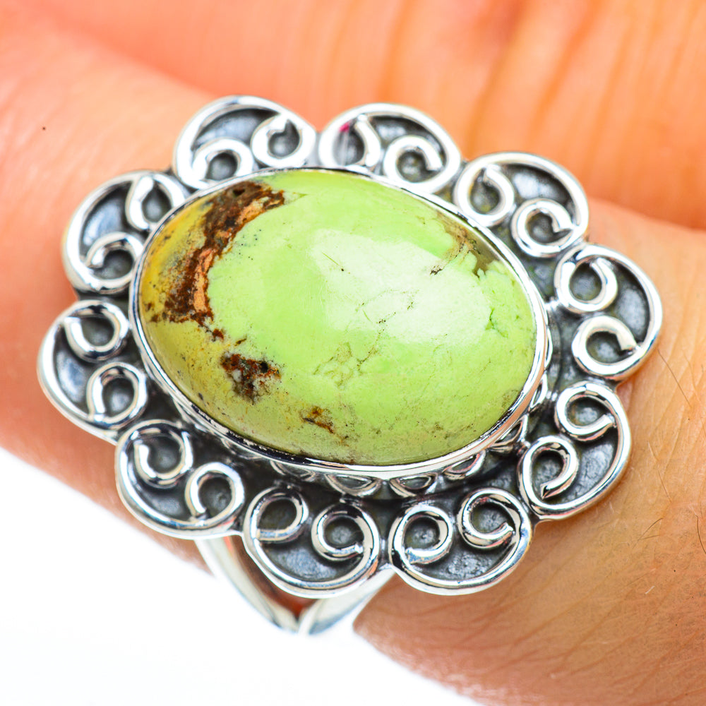 Lemon Chrysoprase Rings handcrafted by Anasilvercos - RING44715