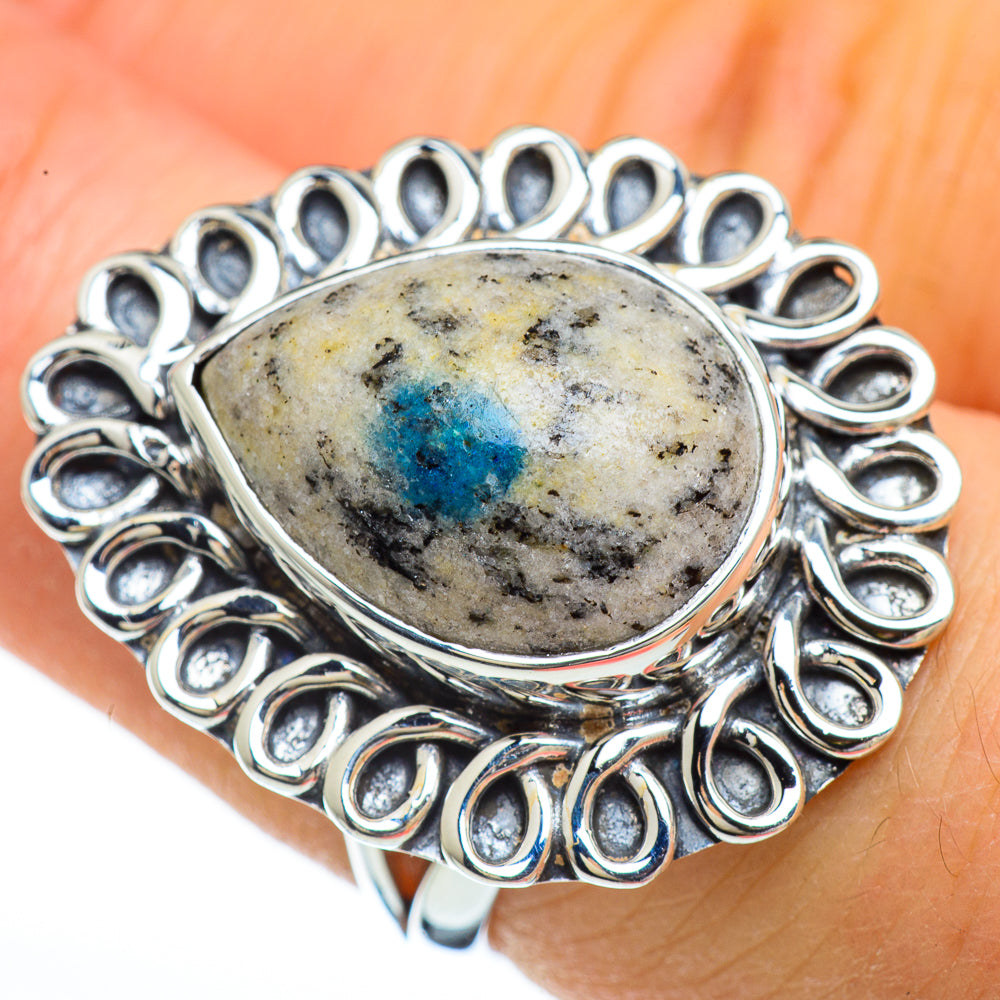 K2 Blue Azurite Rings handcrafted by Anasilvercos - RING44793
