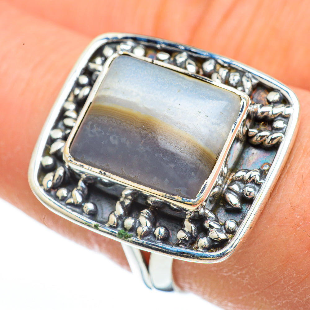 Botswana Agate Rings handcrafted by Anasilvercos - RING44816