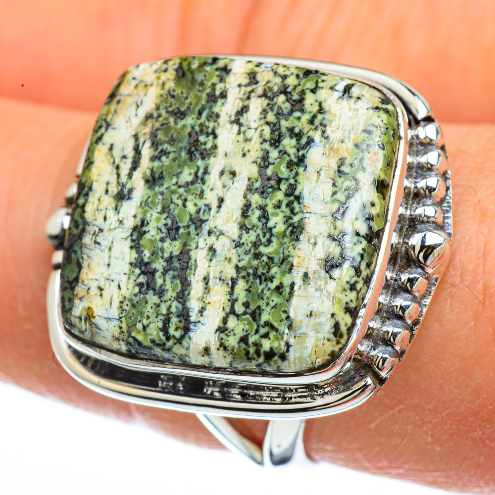 Lizard Jasper Rings handcrafted by Anasilvercos - RING44830
