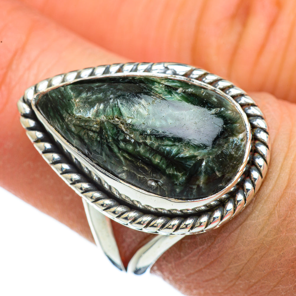 Seraphinite Rings handcrafted by Anasilvercos - RING44906