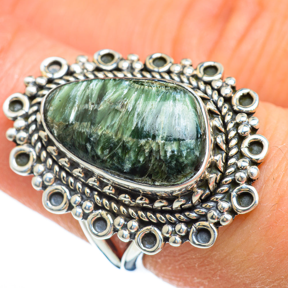 Seraphinite Rings handcrafted by Anasilvercos - RING44931