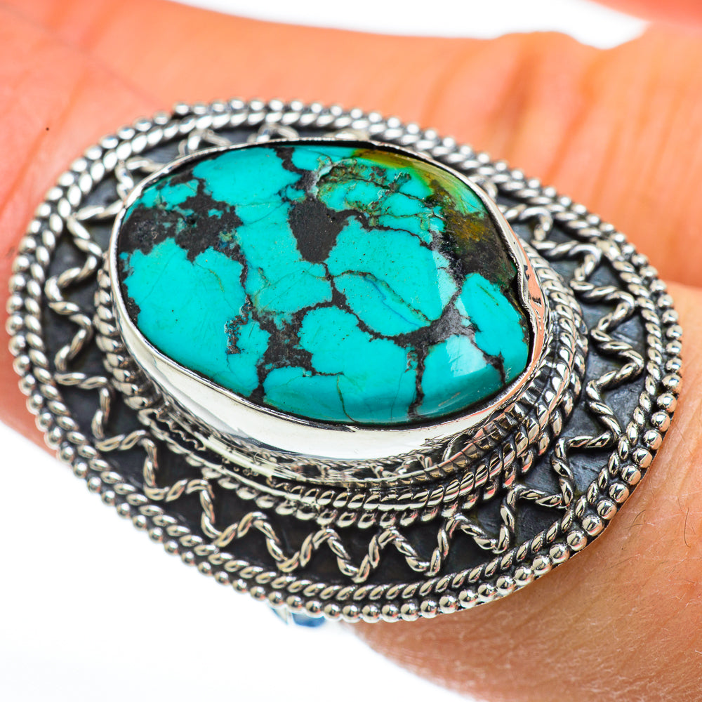 Tibetan Turquoise Rings handcrafted by Anasilvercos - RING44961