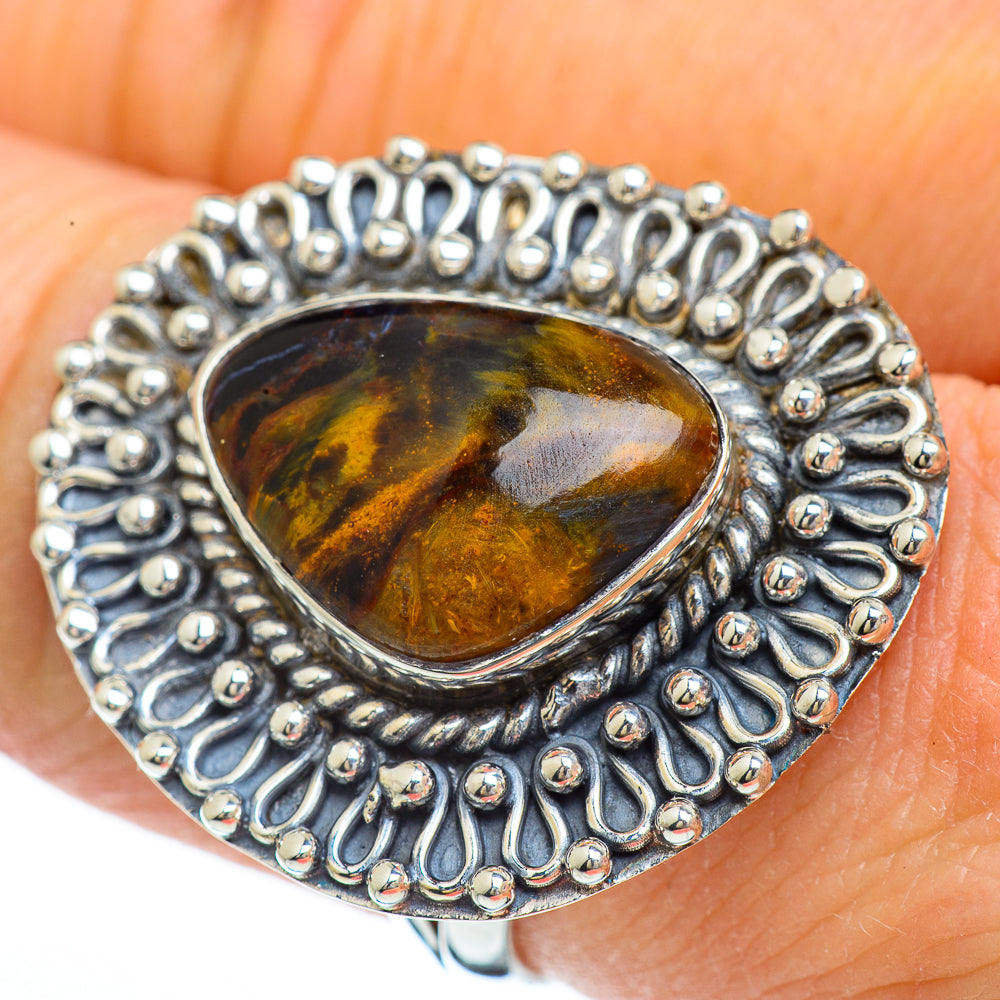 Golden Pietersite Rings handcrafted by Anasilvercos - RING44969