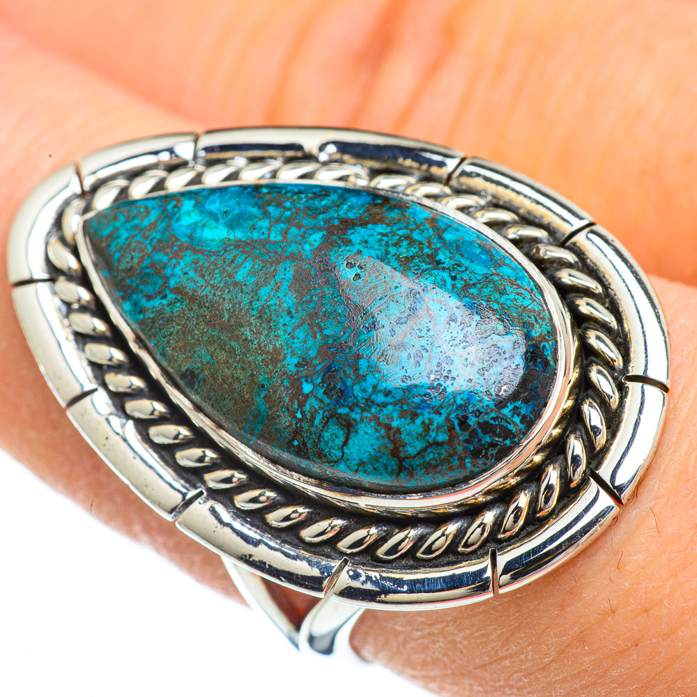 Chrysocolla Rings handcrafted by Anasilvercos - RING45001