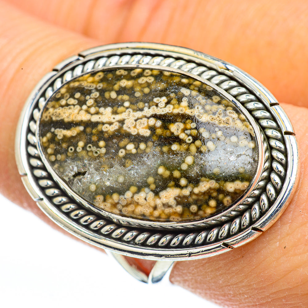 Ocean Jasper Rings handcrafted by Anasilvercos - RING45003