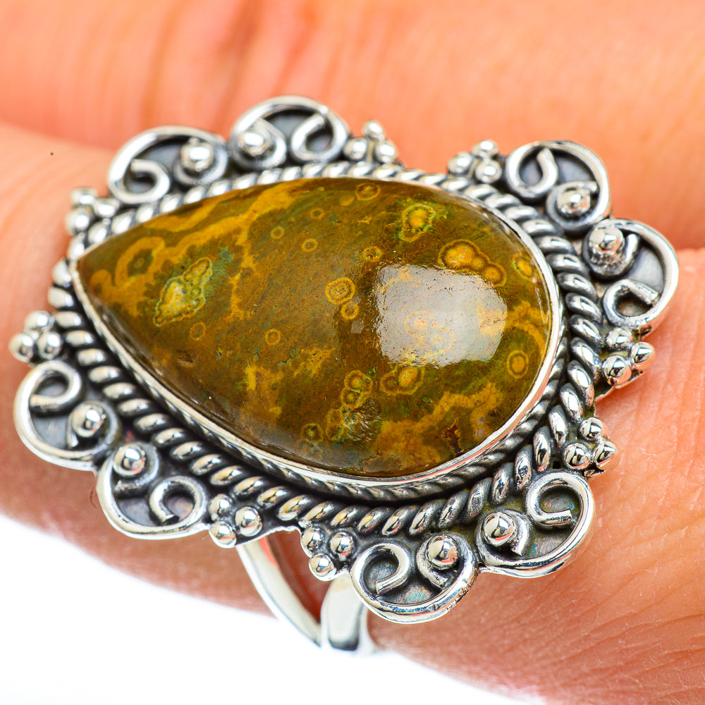 Ocean Jasper Rings handcrafted by Anasilvercos - RING45075