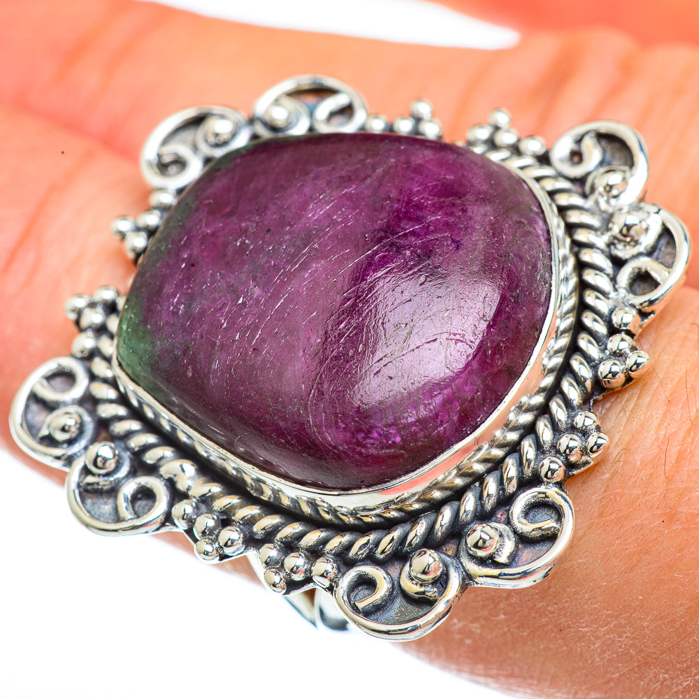 Ruby Zoisite Rings handcrafted by Anasilvercos - RING45080
